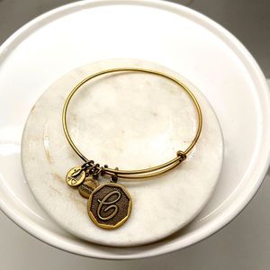 Alex and Ani Cursive “C” Bracelet in Gold